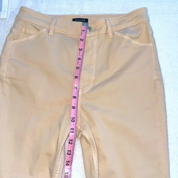 Massimo Dutti Cream Beige Tan Capri Cropped Pants Skinny Fit sz 4 Like New Cute - Picture 15 of 17